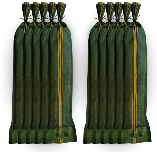 10 sacos de arena de silo, 25x100 cm, con asas, cordón y asa, para protección contra inundaciones, tejido monofilamento de alta calidad, resistente a los rayos UV.