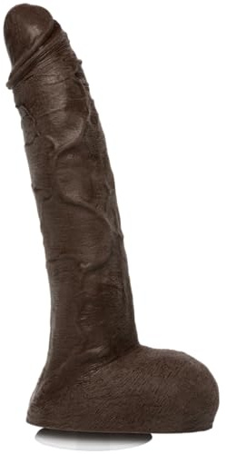 Doc Johnson Signature Series - Jason Luv - 10 Inch Realistic ULTRASKYN Dildo with Removable Vac-U-Lock Suction Cup - F-Machine & Harness Compatible - for Adults Only, Chocolate