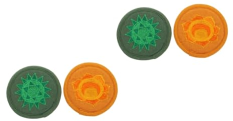 TOYANDONA 4stücke Klangschalenmatten Handgefertigte Religiöse Kissen Mit Traditionellem Stickdesign Für Meditation Und Klein Grün Und Orange Langlebig Und Dekorativ