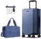 ECOHUB Leicht Handgepäck Koffer Trolley, 20'' Recyceln PC Hartschalenkoffer, 55x40x23cm Erweiterbar Reisekoffer mit 4 Rollen & TSA Schloss, 2 Teilig Rollkoffer mit 30L Handgepäck Tashe, Luggage（Blau）