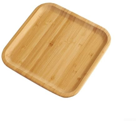 FACULX Bandeja cuadrada de madera para servir, bandeja de madera, bandeja de té, bandeja para mesa de café, bandeja de servir, bandeja de encimera, bandeja organizadora para velas, perfumes, joyas,