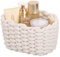 Yimomoyi Aufbewahrungskorb Geflochten, Korb Geflochten, 19x15x12 cm Burr Basket, Kleines Körbchen, Weiß Deko Korb, Badezimmer Wickeltisch Organizer, Aufbewahrungsboxen Organisatoren für Babyzimmer