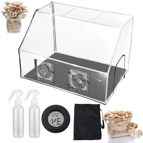 Générique Kit monotub de Champignons de Culture Portable a mis à Niveau la mycologie des Champignons immobile immobile, avec 2 pulvérisateurs et thermomètre, Stations de Propagation de hotte de fumé