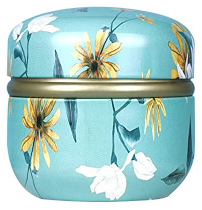 Té perfumado para latas, latas de té selladas japonesas de metal verde caramelo 18 recipientes para sueltos