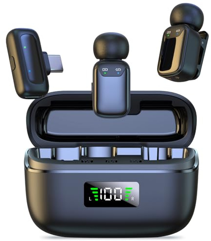 Micrófono Lavalier inalámbrico para iPhone, iPad, mini micrófono para transmisión en vivo, grabación de video, teléfono Android, computadora, entrevistas al aire libre o interior, YouTube, Vlog