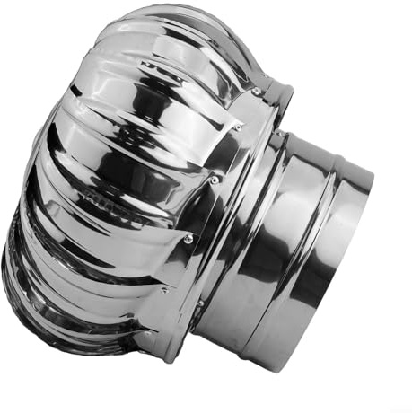 Lawnoval Bouchon de cheminée rotatif en acier inoxydable avec design anti-courant d'air pour ventilation et protection contre la pluie pour pots de cheminée standard (Ø 150 mm)