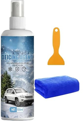 Spray descongelante para parabrisas de coche – Eliminador de hielo, pulverizador derretidor de hielo | Descongelante antivaho de acción rápida para limpiaparabrisas, kit de nieve multiusos de 5,71