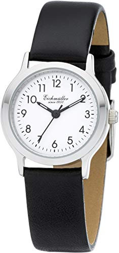 Eichmüller Analog Damenuhr mit Edelstahl Gehäuse poliert und Leder Armband matt