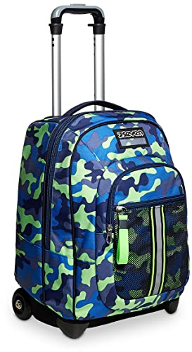 Seven Trolley, 2 in 1, Schulranzen mit Rollen, Rucksack mit Trolleyfunktion für Kinder, ab 1. Klasse, für Schule, Reisen, Mädchen&Jungen, blau, CAMO Boy