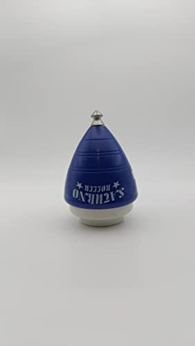 TROMPOS Space - Trompo Saturno Roller con Punta de Rodamiento, Peonza de Diseño Ligero y Agil para Giros de Larga Duración, Incluye Cuerda y Truco Giraboli, Color Azul