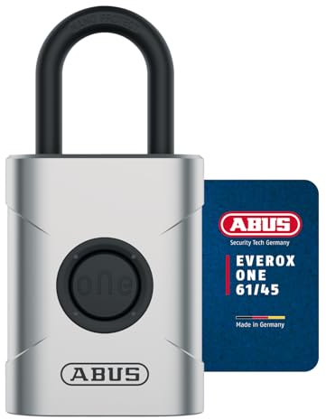ABUS smartes Vorhängeschloss EVEROX One - schlüsselloses Öffnen auf Knopfdruck - wetterfestes Smart Lock für Schuppen, Gartentor, Spind, Werkzeugkiste u.a. - automatische Verriegelung - 45 mm breit