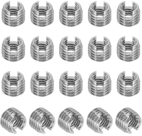 PATIKIL Insertos Roscados Autorroscantes, 20 Piezas M5 X M8 X 6mm Adaptador Reductor de Rosca de Acero Inoxidable 303 Tornillo Ranurado para Reparación de Insertos Tuercas Manguito