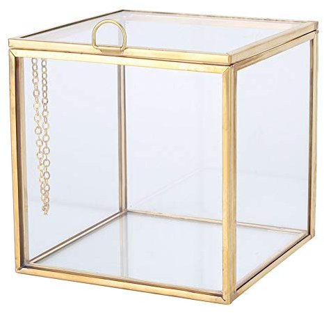 Terrarium de Plantes Géométriques en Verre, Jardinière d'air Succulente pour la Décoration de la Maison, du Jardin et du Bureau, Mini Serre Intérieure, Forme de Maison