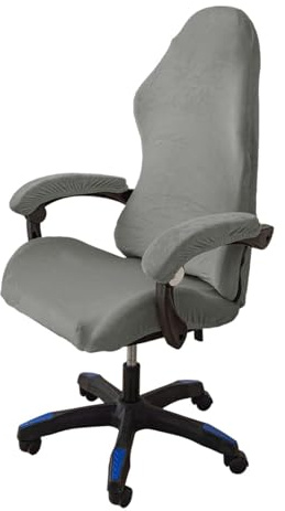 Housses de Chaise de Gaming Lot de 4,nsemble Housse Fauteuil Gamer avec Housses d'accoudoirs/couvertures de Dossier de Chaise/Housse de siège de Chaise,Convient aux chaises de jeu (Gris clair)