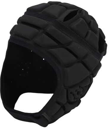OPPWONG EVA-svamp Justerbar Fotbollshjälm, Andningsbar Soft Cover-hjälm för Vuxna, Barn och Småbarn, Rugby Vadderade Huvudbonader med Fotbollssportmössa, Perfekt för Lacrosse (Svart)