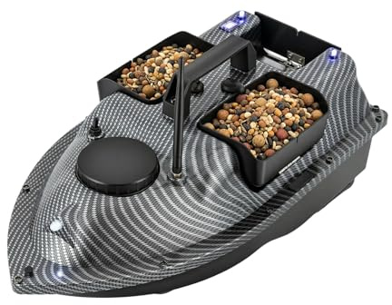 Oxylonty Barco de pesca con GPS 5200 mAh – Mini barco de cebo RC con bolsa de transporte