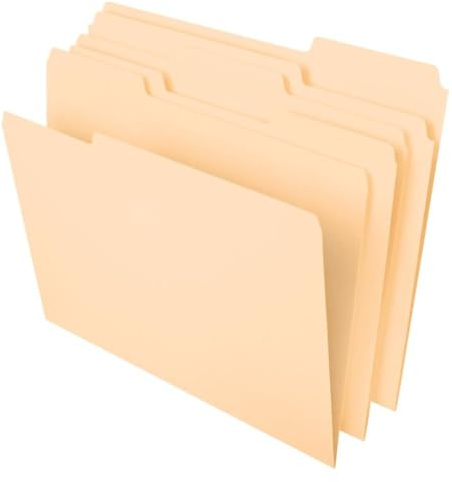 Pendaflex File Folders, 100 Pack, Durable Manila Folders, Letter Size (8.5 x 11), 3 Top Tabs for Easy Labeling, Everyday Filing Essential for Offices, Classrooms & Home Document Organization