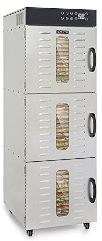 KLARSTEIN Master Jerky 550 Pro - Disidratatore Professionale, 36 Ripiani, 2400 W, Capacità: 5,47 m², Termostato: 40-90 °C, 36-54 kg Frutta/Verdure, Alloggiamento in Acciaio Inox, Argento
