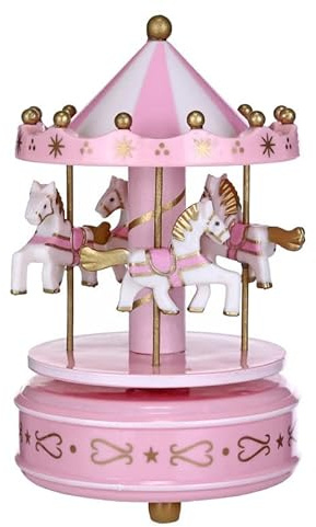 Carillon per Natale, Matrimonio, Compleanno - Decorazione per Torta, Regalo per Ragazza, Mamma, Figlia - San Valentino, Ringraziamento, Ornamento (Rosa)
