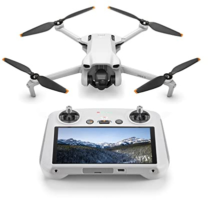 DJI Mini 3 (DJI RC) – Lightweight and Foldable Mini Camera Drone with 4K HDR Video, 38-min Flight Time, True Vertical Shooting, and Intelligent Features (Renewed)