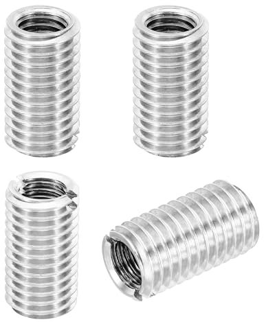 PATIKIL Thread Adapters Sleeve Reducing Nut, 4 Pcs M14xM10x25mm Male to Female Repair Insert Nut Screw Reducer Conversion Stainless Steel Fastener, Silver Tone
