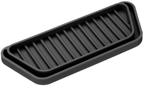 uxcell Refrigerator Drip Catcher, Silicone Mini Fridge Drip Tray, Rectangular Refrigerator Drip Pan Prevents Water Splashes, Water Spots, Black