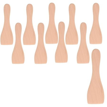SOS Accessoire Lot de 10 pelles en bois pour Poêlon, spatules raclette Raclette, gril, Wok AS306003 TEFAL