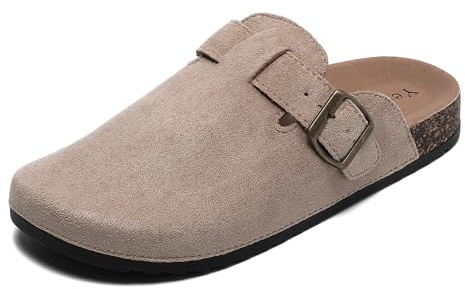 Jifenkla Mules et Sabots Homme Femme avec Liège Boucle Réglable Semelles Chaussures de Jardin Confortable d'Intérieur Extérieur 35-45