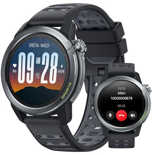 Mibro GS Active2 Smartwatch Rund 46mm, Sportuhr Herren Unterstützt Trainingsaufzeichnungen, Herzfrequenz, Lauftrainingsplan, GPS, Bluetooth-Anrufe, SpO2 und Schlafen, 150+ Sportmodi(Dunkelgrau)