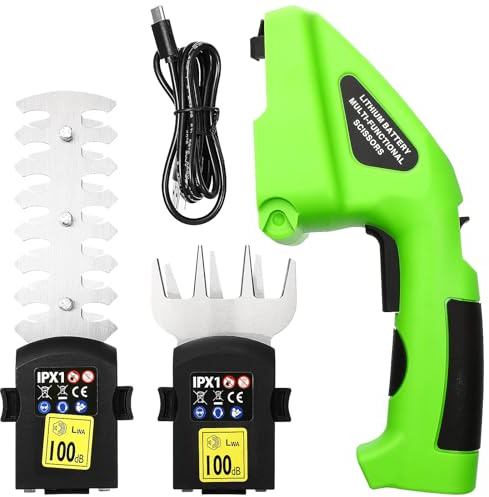 VILLFUL Tagliasiepi Elettrico a Batteria Forbici da Potatura in Lega Tagliaerba Portatile per Giardino Manici Lunghi Ergonomici Utensile da Giardinaggio per Taglio Preciso e Raccolta