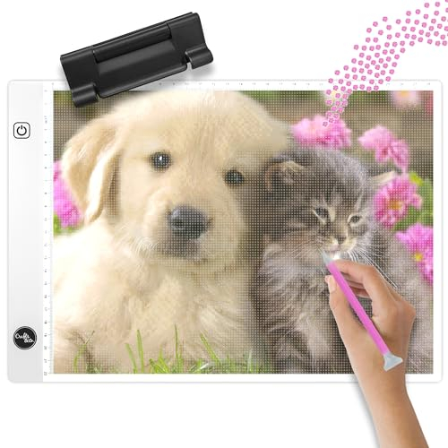 Crafts&Co® Tavoletta Luminosa A3 per Disegnare | Lavagna Luminosa LED A3 Dimmerabile Ultra Sottile | con Luminosità Regolabile | Lightbox per Disegno, Abbozzare, Progezzione, Tattoo | Bianca