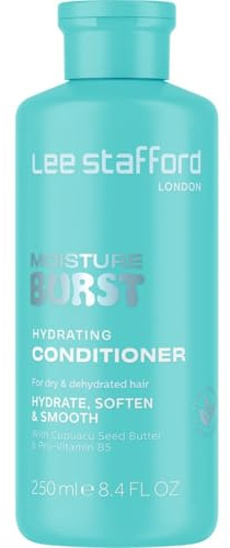 Lee Stafford Moisturising Conditioner | Moisture Burst Collection - Best for Dry, Dull Hair to Repair Scalp to Ends, Hydrating Silky Smooth Shine, Rich Gloss Finish, Detangling, Sulphate Free, 250 ml