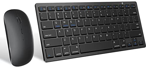 LEAPEST Wireless Keyboard and Mouse,Bluetooth Keyboard and mouse set, Portable Slim Silent Rechargeable Cordless Keyboard and Mouse Combo Compatible with iPad/Mac/Macbook/Android/Windows/PC/Computer