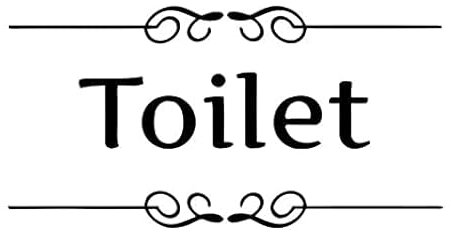 TLDSHOP® - Adesivo Toilette - Bagno - Toilet - Murale - WC - Divertente - da muro - Idea regalo originale - Colore Nero: (SOLO SCRITTA)