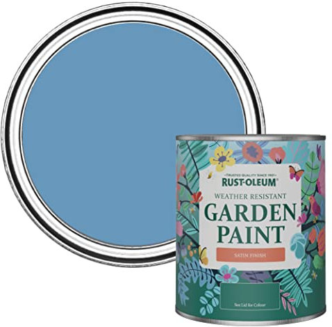 Rust-Oleum Blue Mould-Resistant Garden Paint In Satin Finish - Cornflower Blue 750ml