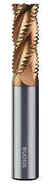 sisona 1/2 Carbide Roughing End Mill - 4 Flute - 1/2'' Shk Dia, 3'' Oal - for Alloy Steels/Hardened Steels