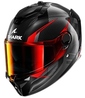 SHARK, Integraler Motorradhelm SPARTAN GT PRO KULTRAM DKR, M, schwarz/rot