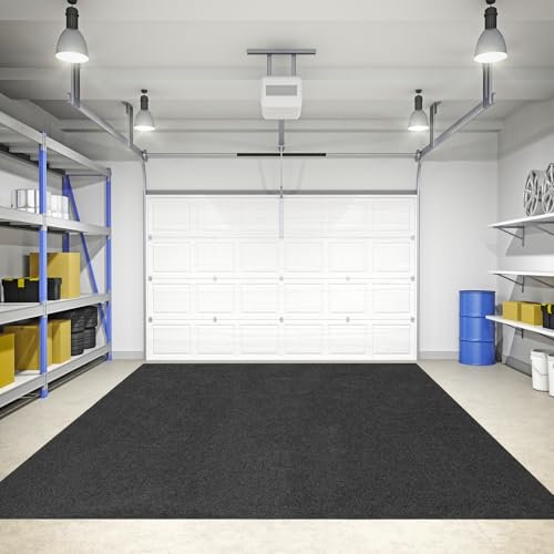 GYMAX Tappetino per Garage Auto Grande 252,5 x 221 cm, Stuoia Assorbente per Acqua Olio, Lavabile e Riutilizzabile, Tappeto Antiscivolo per Ginnastica Negozio Patio Ingresso, Include Nastro Biadesivo