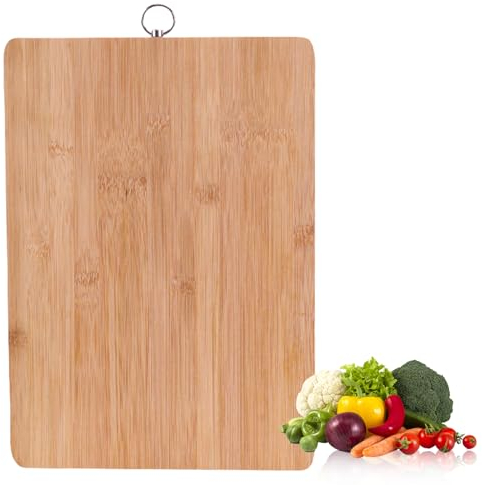 Wooden Chopping Boards with Convenient Hanging Eyelet Perfect for Kitchen Wood Organic Non-Slip for Chopping Vegetables Meat Cheese Bread Kitchen Accessory Chopping Board Wood(20 X 30 CM)