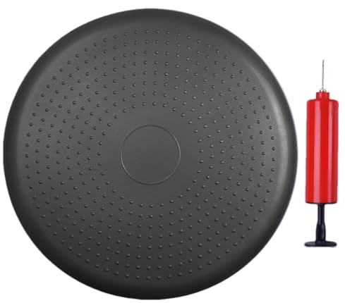 Coussin oscillant, 34 cm, planche d'équilibre gonflable avec pompe, planche d'équilibre de fitness, siège pivotant antidérapant pour entraîneur de posture assise, pour exercices de force abdominale et