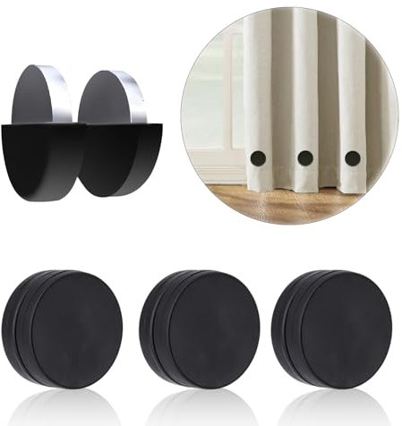 3 Pairs Rustproof Shower Curtain Weights Heavy Duty Shower Curtain Magnets Silicone Wrapped Suitable for Shower Curtains Tablecloths and Drapes Anti-Flutter Curtain Weights for Hems (black)