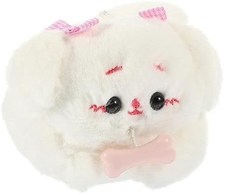 FELTECHELECTR Zugseil Wedelnde Schwanzwelpenpuppe Plüsch Plüschspielzeug Musik-hundespielzeug Schwanzwedelnder Tieranhänger Tier Zum Aufhängen Spielzeugtiere Rosa Hase Pp Baumwolle Weiß