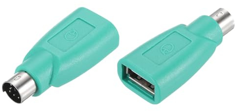 QUARKZMAN 4 Pcs Adaptador PS/2 a USB Adaptador PS/2 Macho a USB Hembra para Teclado/Mouse Cableado en PC de Escritorio/Portátil Verde