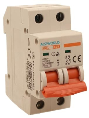 Interruptor magnetotérmico automático, 2P Curva C 6kA 220V, Salvavidas Stotz, MCB 2P C25 25A