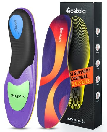 Goskala Semelles Orthopédiques Nouvelle Génération Pour Fasciite Plantaire - Soutien De La Voûte Plantaire pour Hommes et Femmes, Douleur Métatarsienne et Course, Absorbent Les Chocs, Violet S
