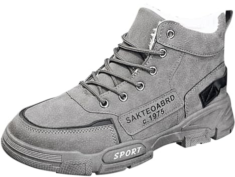 Générique Chaussure De Randonnée Imperméable Chaussures Militaires Homme Securite Zip Sécurité Hommes Chantier Tactiques Montantes Bottes Pêche en Eau Profonde À Isolation Thermique Gris Fourrée