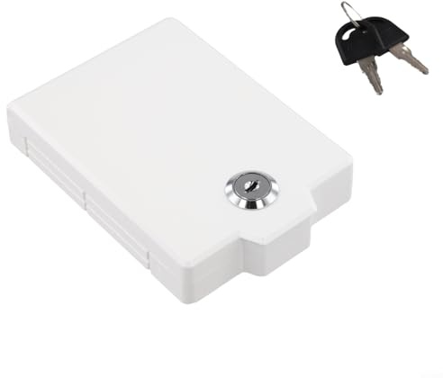 CWOQOCW Cubierta de placa de pared con cerradura para paneles y enchufes de aire acondicionado centrales con llave de seguridad para evitar accidentes de acceso en hogares (blanco)