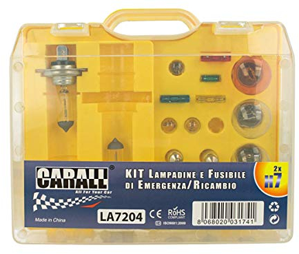 CARALL Kit de 17 unidades bombillas de repuesto,Kits de bombillas universales,Coche Bombilla Set Con Fusibles H7 12V 55W
