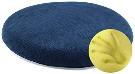 Sigmat Cuscino per sedia in memory foam, antiscivolo, morbido, rotondo, per sgabello, 40,6 cm, blu navy