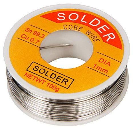 MC POWER - bleifreies Lötzinn, 1mm-Ø, 99,3% Sn 0,7% Cu | für z. B. Bauelemente, Bauteile, Kondensatoren, Fernseher, Motoren, Spielzeuge, uvam. (100)